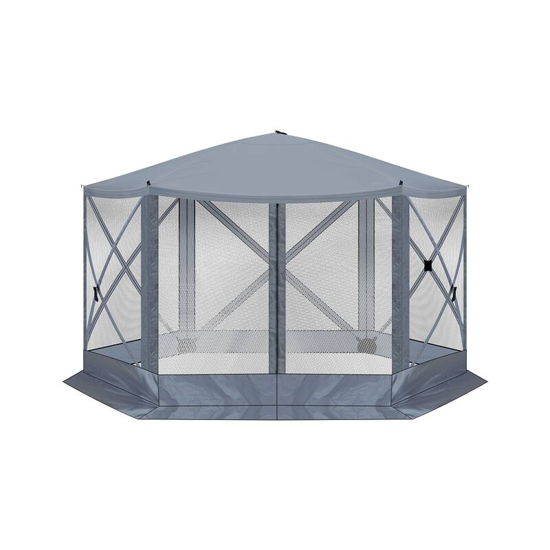 Outdoor Pop Up Camping Gazebo UV and Waterproof Canopy with Mesh Sidewalls for Backyard Patio and Family Gatherings