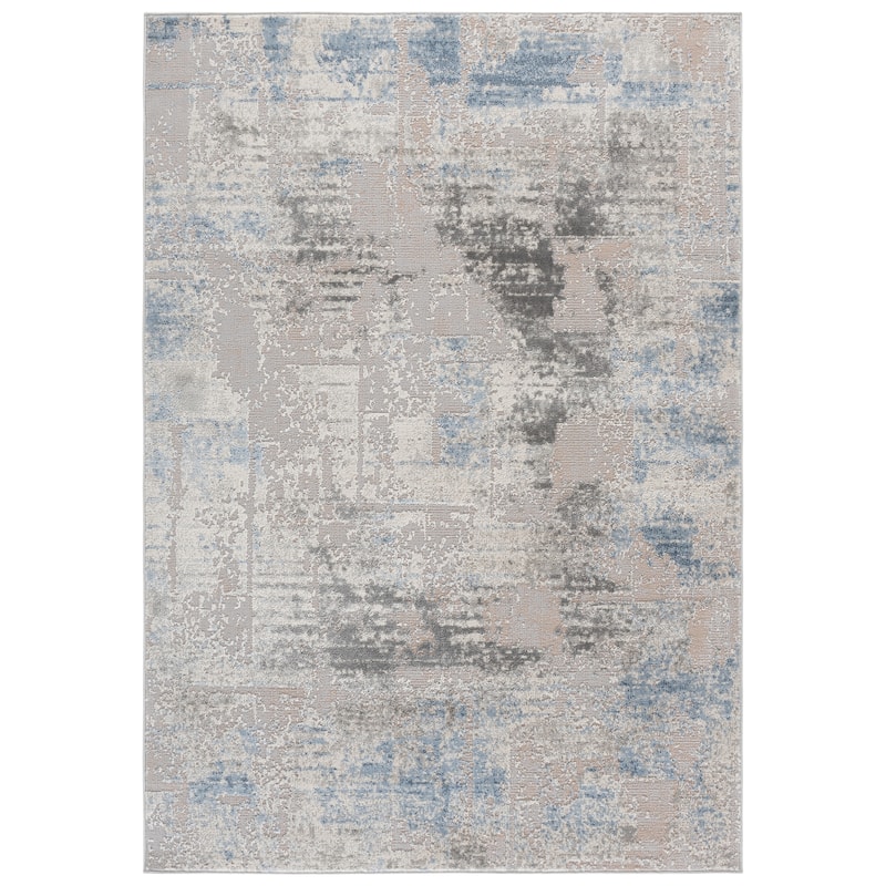 SAFAVIEH Palma Vibekke Modern Abstract Area Rug - Grey/Teal - 4' x 6'