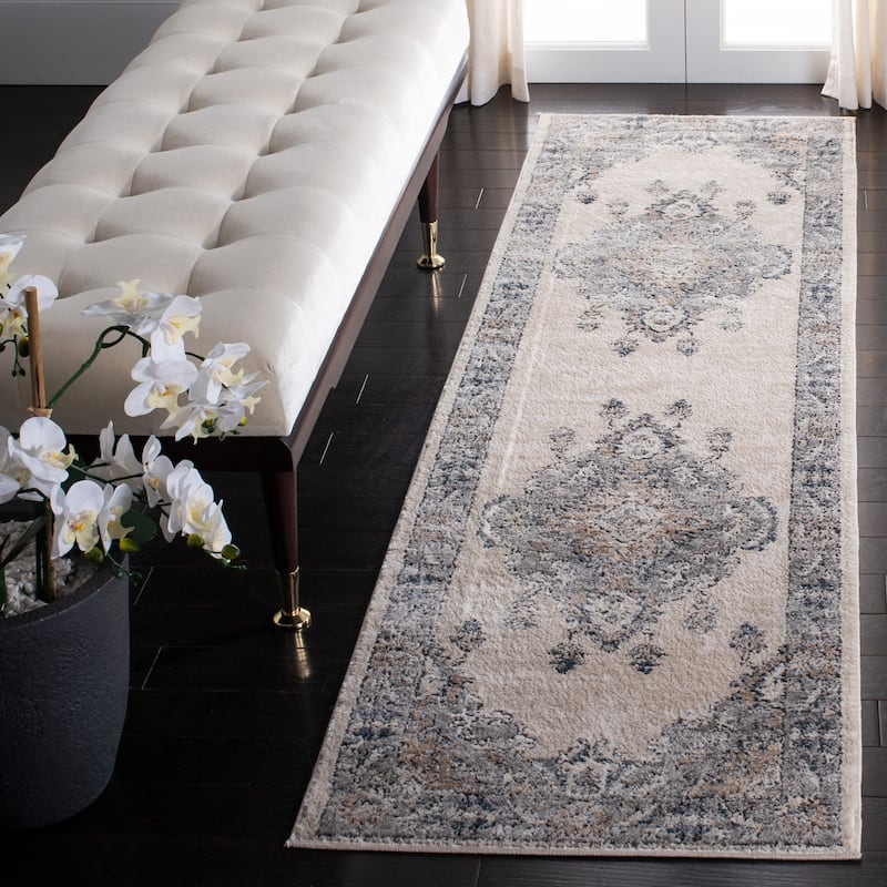 SAFAVIEH Oregon Oney Traditional Oriental Rug - 2'2" x 12' Runner - Beige/Grey
