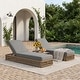 preview thumbnail 73 of 112, Patio Recline Chairs Adjustable Chaise Lounge with Cushions (Set of 2)