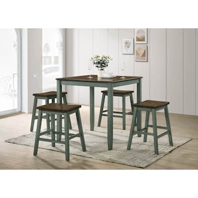 Hunter Country Oak 5-Piece Counter Height Pub Set by Furniture of America