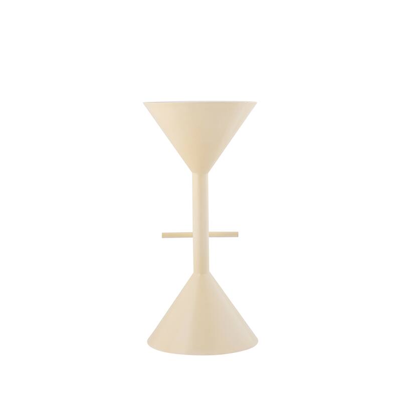 Svelte 29.75" Modern Industrial Iron Hourglass Backless Bar Stool with Foot Rest, by JONATHAN Y
