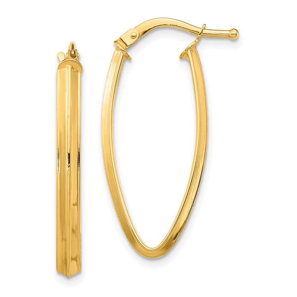 14k Oval Hoop Earrings 14 kt Yellow Gold 14k Oval Hoop Earrings 14 kt Yellow Gold