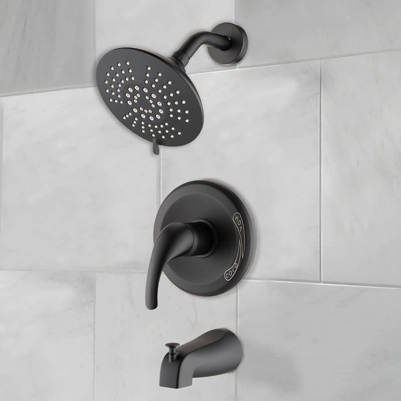 Single Handle Tub Spout and 5-functions Shower Head Set (Valve Included)