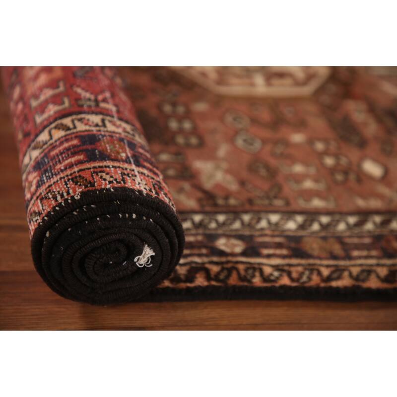 Tribal Gharajeh Persian Vintage Runner Rug Handmade Wool Carpet - 3'3"x 9'4"