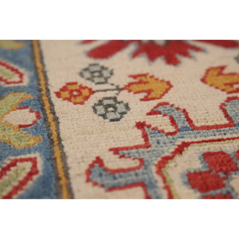 Hand Knotted Oriental 100% Wool Carpet Traditional Geometric Red Kazak Area Rug - 15' 10'' X 9' 9''