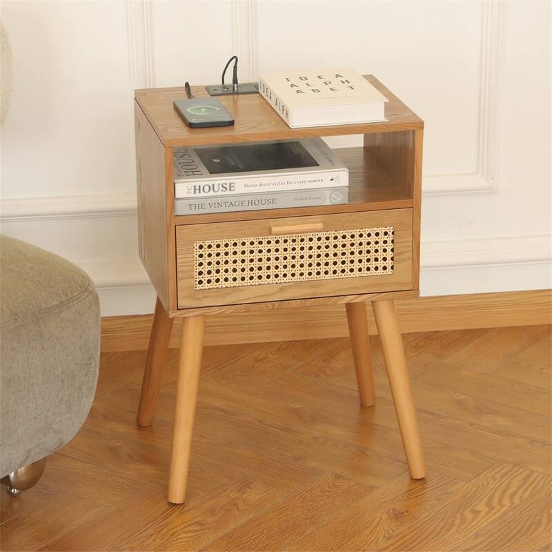 Modern Nightstand with Charging Station