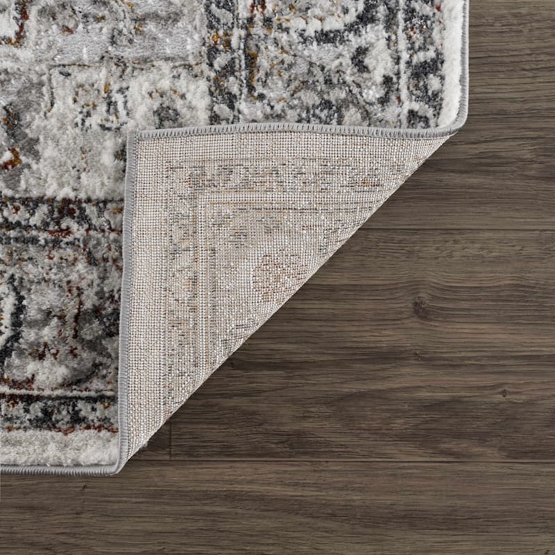 Hauteloom Liverpool Living Room, Bedroom Area Rug - Traditional - Charcoal,Medium Gray,Light Gray - 2' x 3'