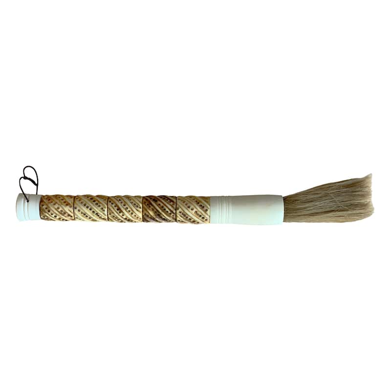 Artissance 13" Cream White Natural Bone Calligraphy Brush With Flowing Water Pattern - Cream white