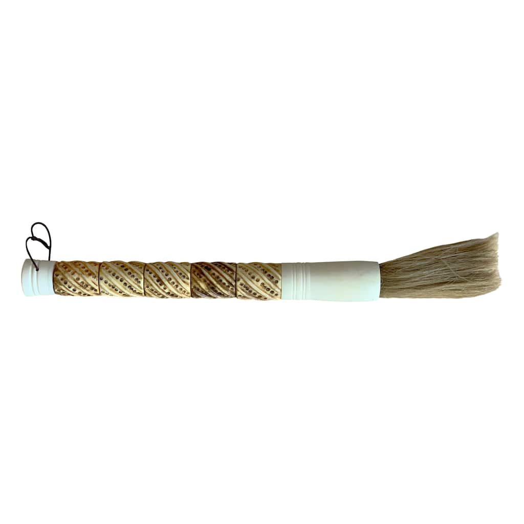 Artissance 13" Cream White Natural Bone Calligraphy Brush With Flowing Water Pattern