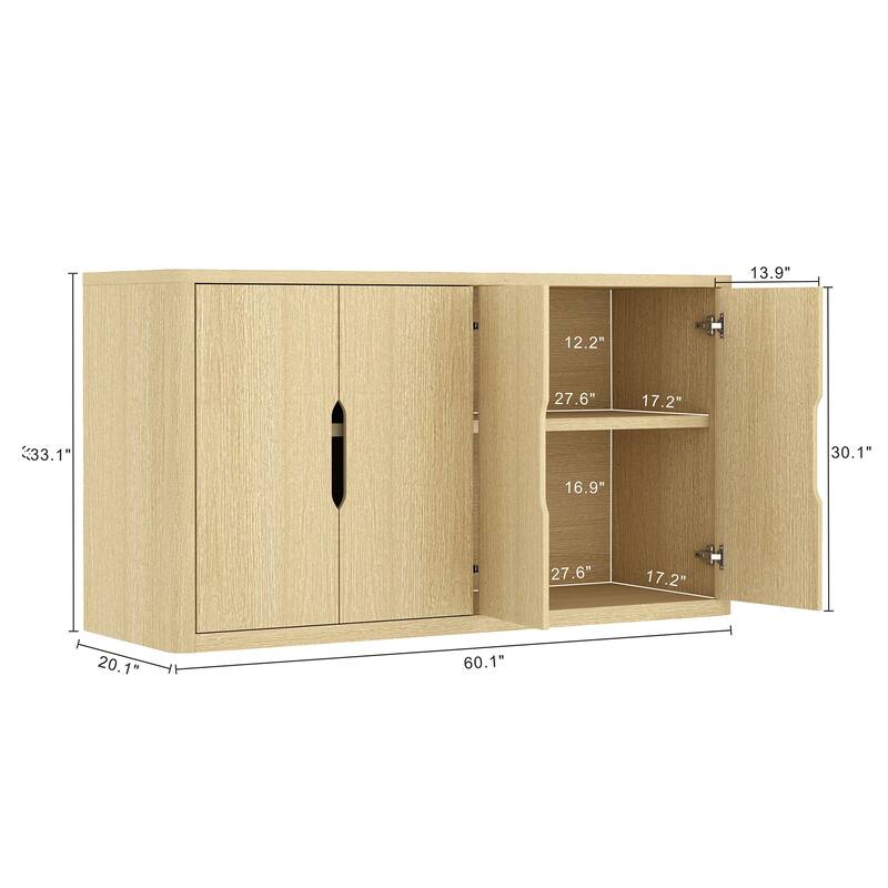 Manhattan Comfort Rivington Modern 4 Shelf Sideboard