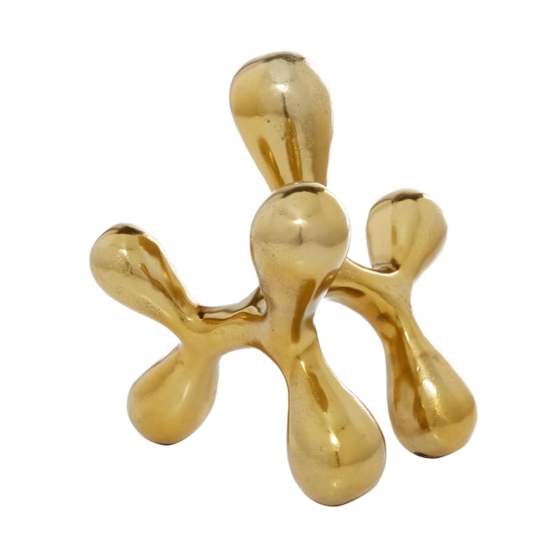 CosmoLiving by Cosmopolitan Gold Aluminum Metal Abstract Decorative Sculpture