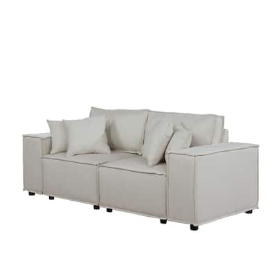 Loveseat with 4 Accent Pillows