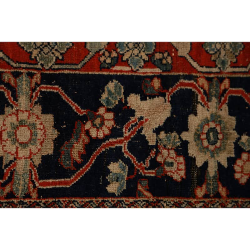 Pre-1900 Antique Vegetable Dye Sarouk Farahan Persian Handmade Carpet - 4'2"x 6'10"