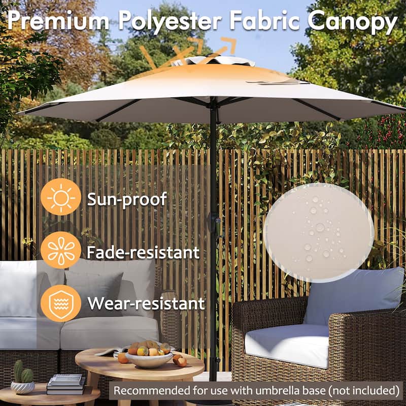Gymax Outdoor Patio Umbrella Modern Table Umbrella w/8 Heavy Duty Ribs