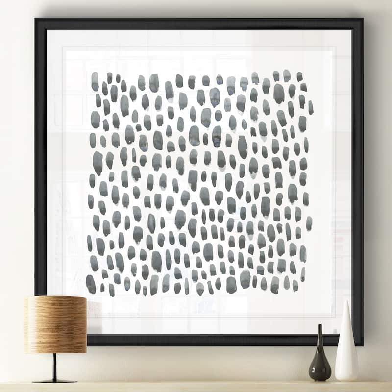 Blue Grey Tessera II -Black Framed Print