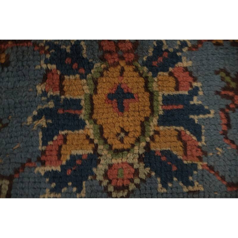 Hand Knotted Oriental 100% Wool Carpet Transitional Floral Oranges & Rust Oushak Area Rug - 8' 0'' X 6' 7''