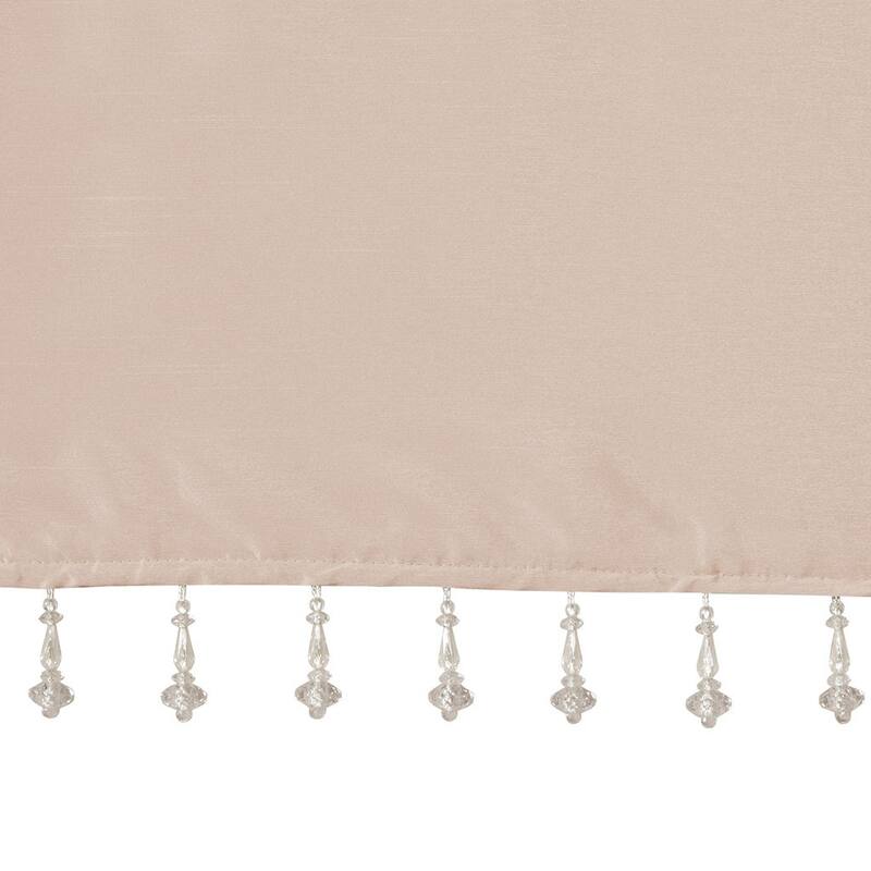 Madison Park Natalie Lightweight Faux Silk Valance with Beads - 50x26"