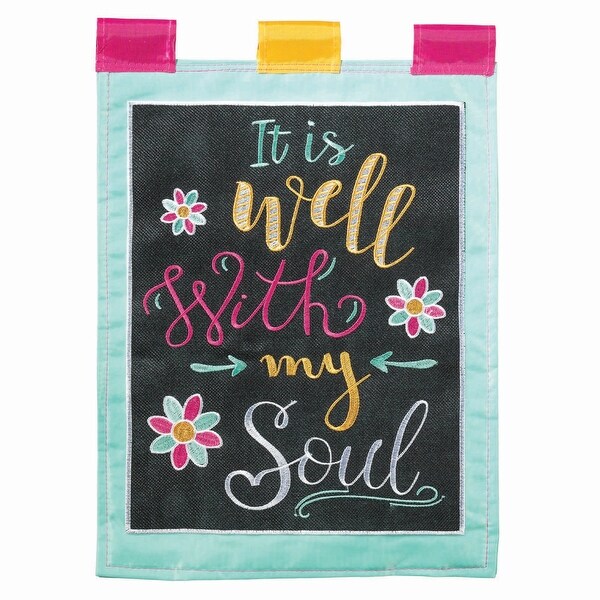 Chalk Art Well With My Soul Garden Flag 18" x 13" - N/A