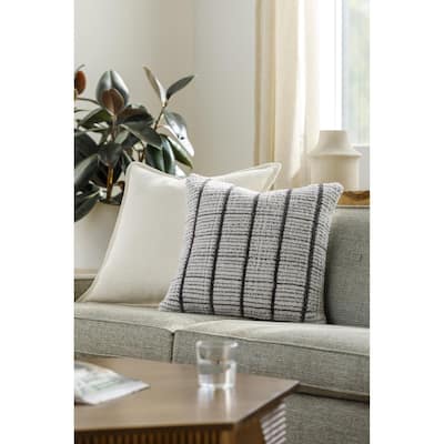 Kaylynn Rustic Stripe Knitted Decorative Throw Pillow