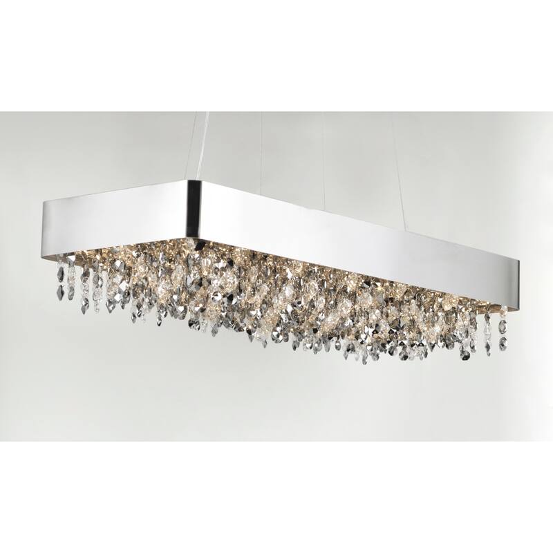 Maxim Mystic 32" Wide LED Crystal Linear Drum Chandelier