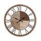 preview thumbnail 2 of 3, Brown Fir Farmhouse Wall Clock No Theme 36 x 36 x 1