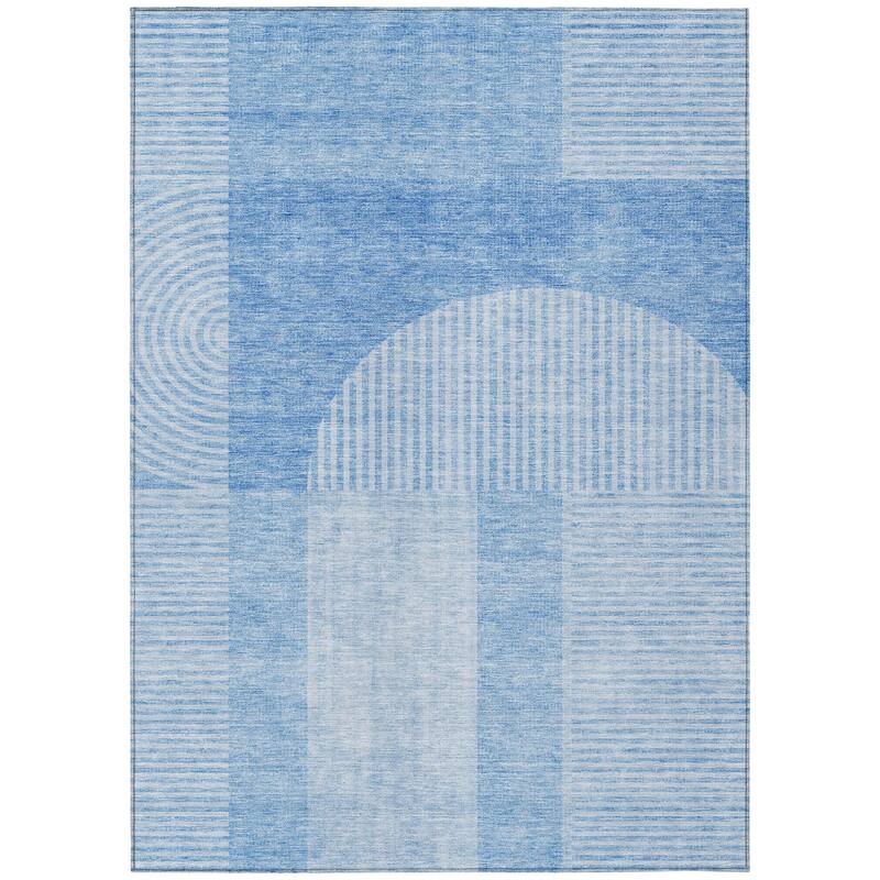 HomeRoots Geometric Transitional Rectangle Outdoor Rug