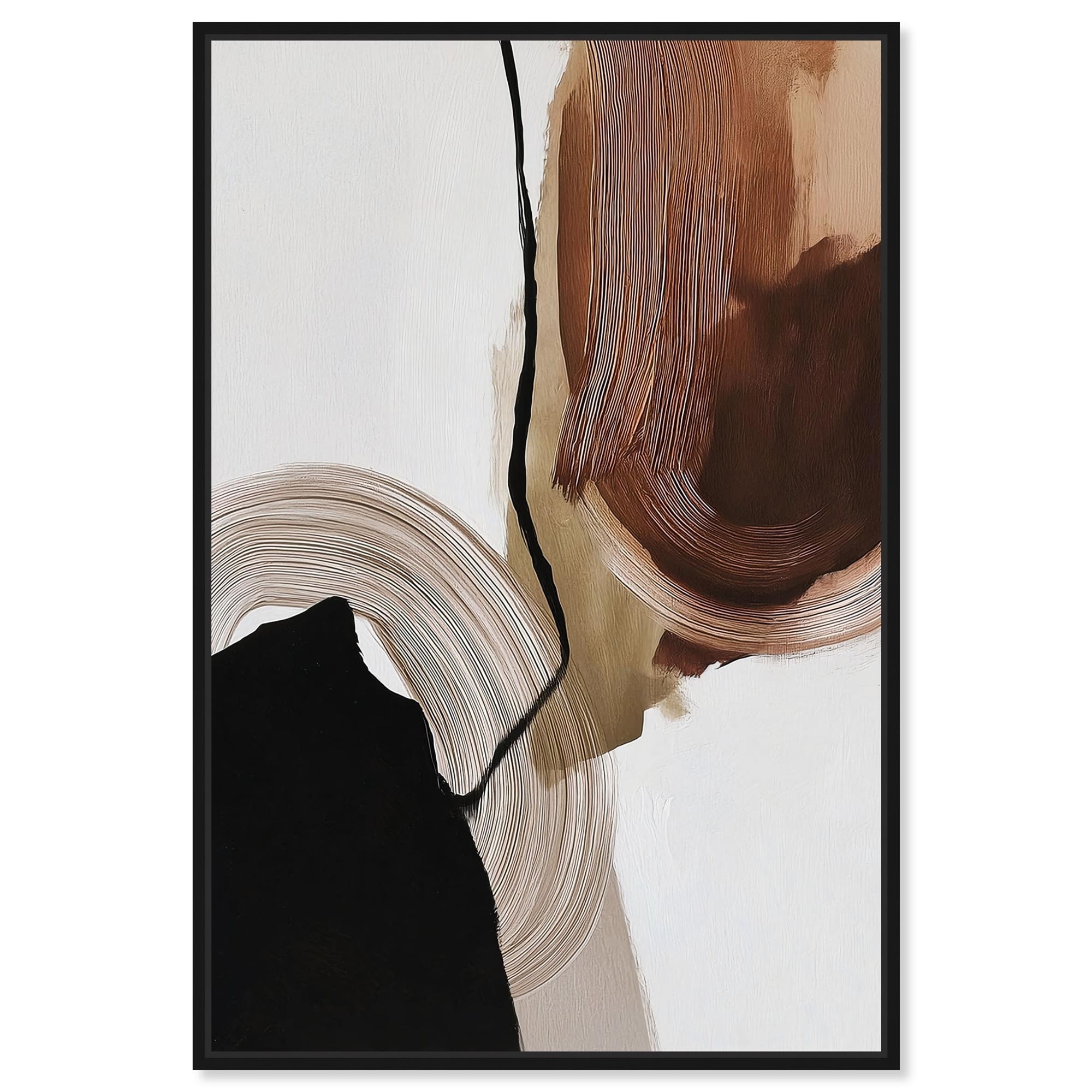 Earth Curve I Boho Decor Framed Canvas Print by Art Remedy