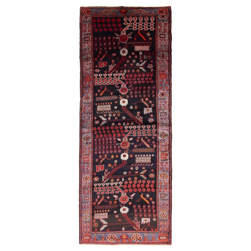 ECARPETGALLERY Hand-knotted Anadol Navy Wool Rug - 3'5 x 9'4 - Dark Navy - 3'5 x 9'4