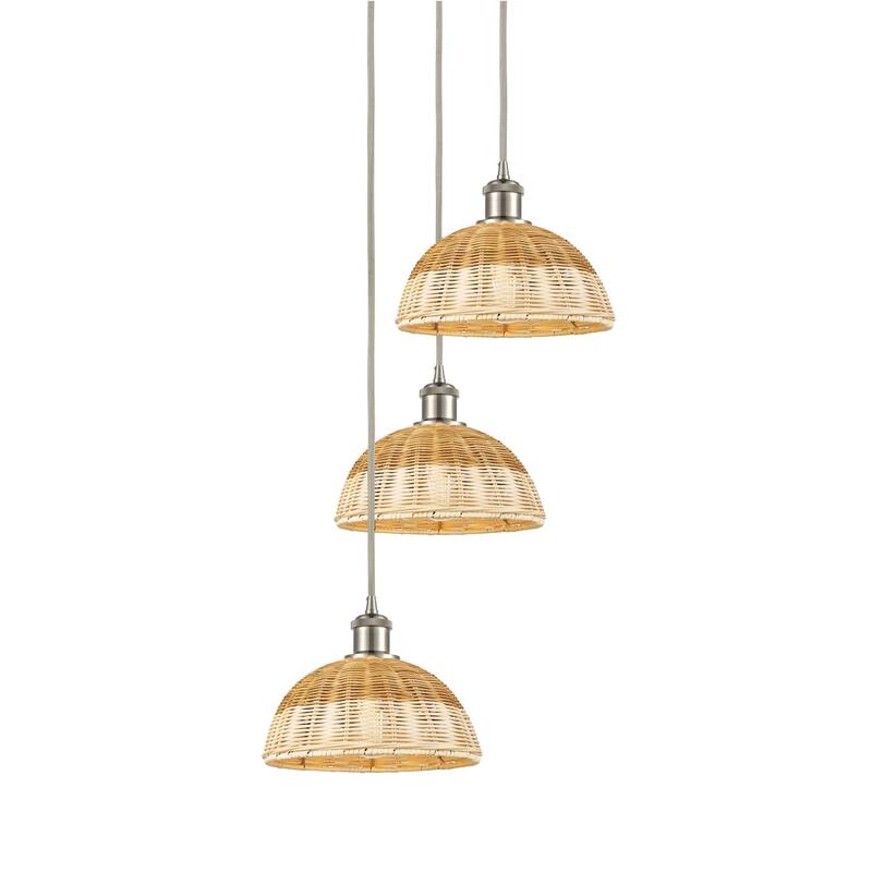 Innovations Lighting 113B-3P-34-16 Bristol Natural II Pendant Bristol - Brushed Satin Nickel / Natural