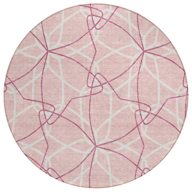 Machine Washable Indoor/ Outdoor Abstract Prism Chantille Rug