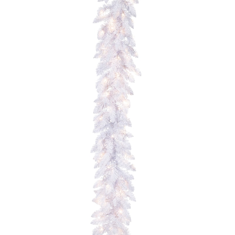 Festive 6 Foot by 12 Inch Prelit PVC Tips Garland
