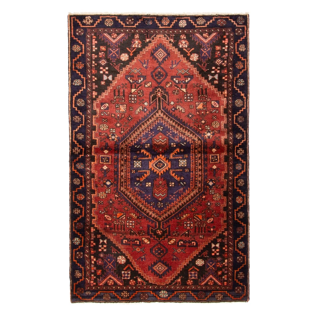 ECARPETGALLERY Hand-knotted Andelz Dark Red Wool Rug - 3'11 x 6'5