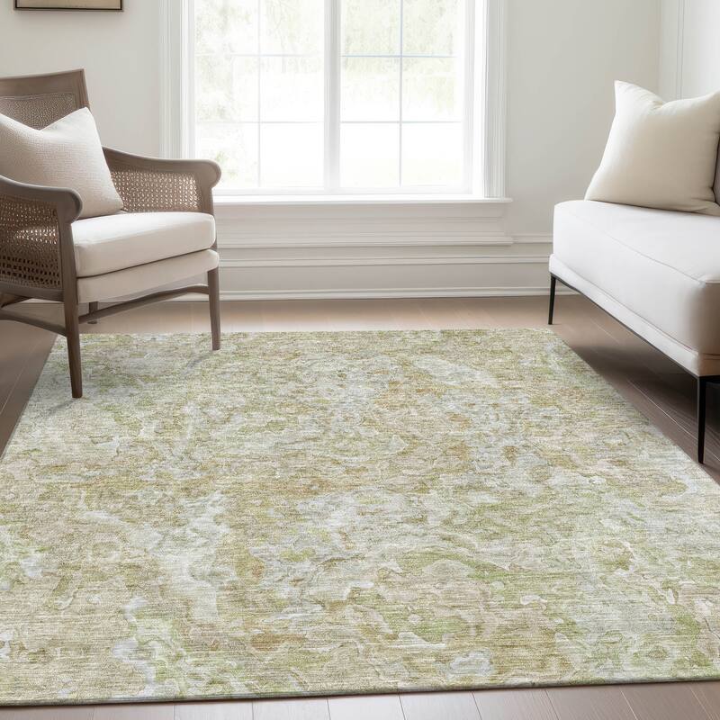 Machine Washable Indoor/ Outdoor Chantille Abstract Modern Rug