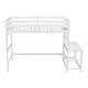 preview thumbnail 10 of 22, Twin High Loft Bed with Ladder landing Platform and Guardrails, White