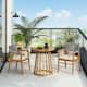 Option Grey Rope Chair+Teak Finish Table