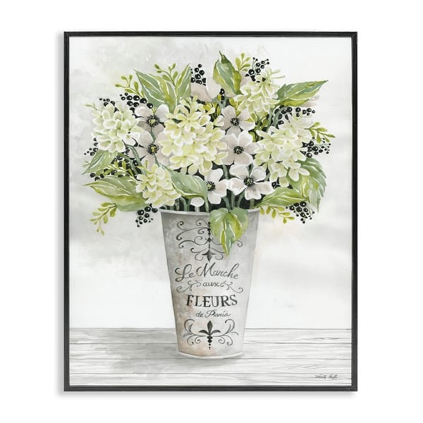 slide 2 of 24, Stupell French Floral Greenery Bouquet Parisian Charm Flowers Framed Wall Art - White 11 x 14 - Black
