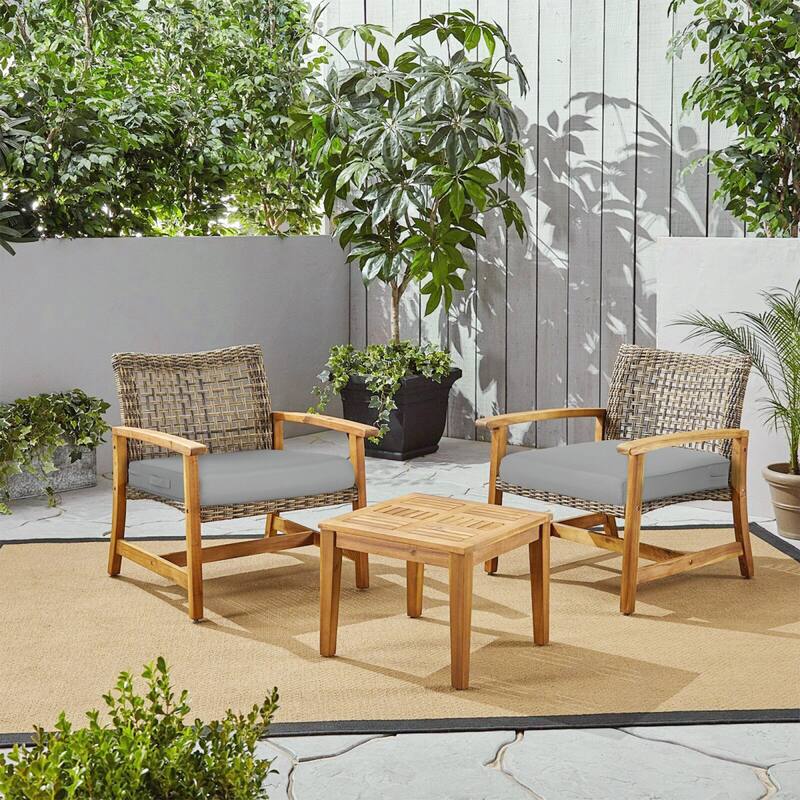 Aoodor Outdoor Removable Chair Cushion with Hidden Zipper（Set of 2） - 24''x24'' - Grey
