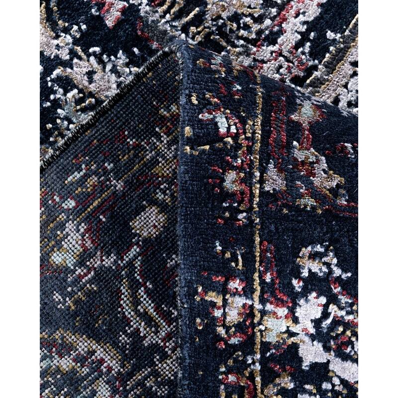 Ikat One-of-a-Kind Hand-Knotted Area Rug, Blue - 8' 0" x 9' 10"
