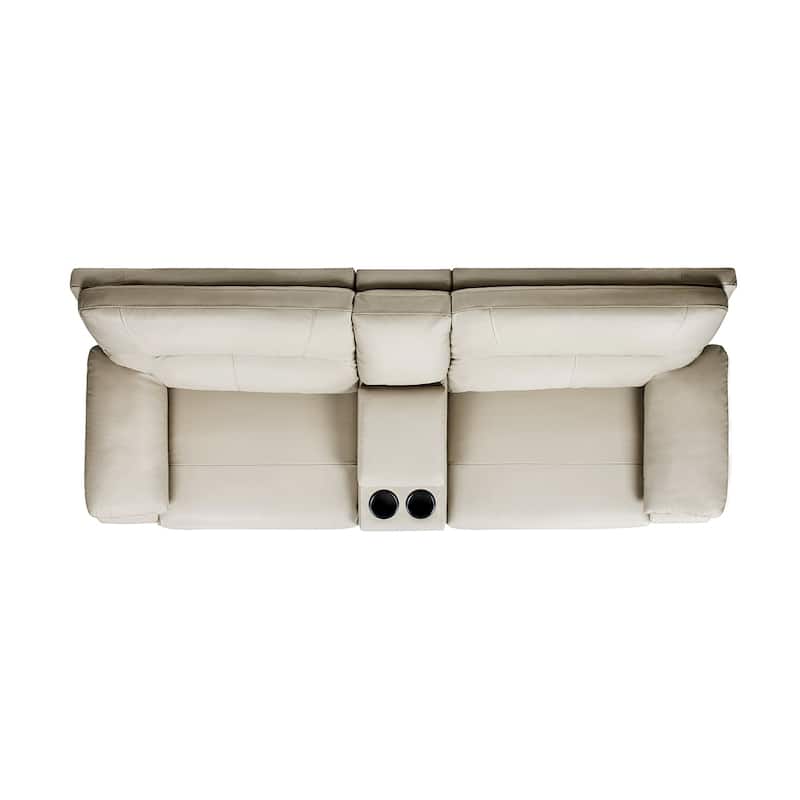 Malibu 79" 2-Piece Leather Power Reclining Loveseat with Console and Cup Holders