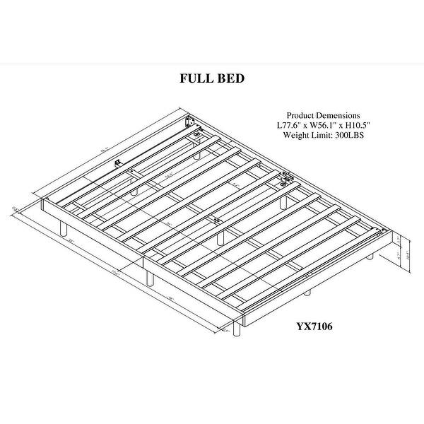 Wooden Full Platform Bed Frame for Kids Teens Adults, Full Size Bedframe with Solid Wood Slats Support, Not Included Headboard