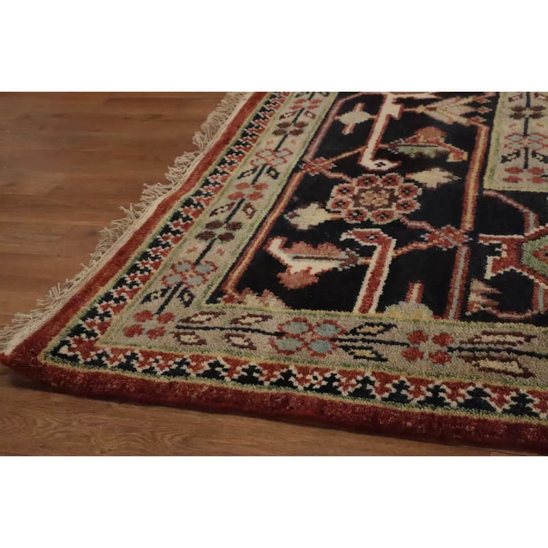 Hand Knotted Oriental 100% Wool Carpet Traditional Medallion Oranges & Rust Heriz (serapi) Area Rug - 14' 9'' X 11' 8''