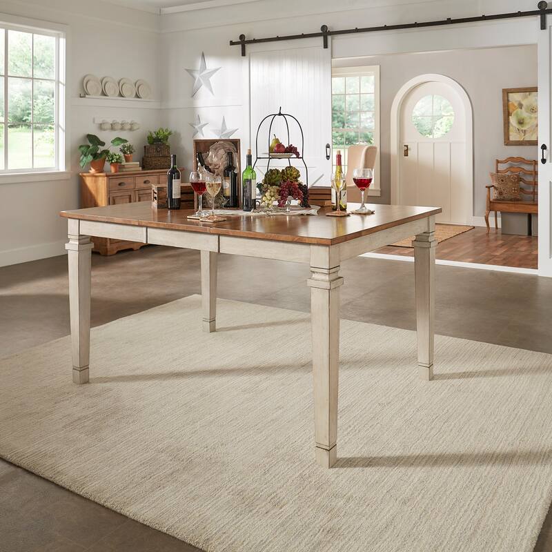 Vikos Solid Wood 48-65.7" Extendable Counter Height Dining Table