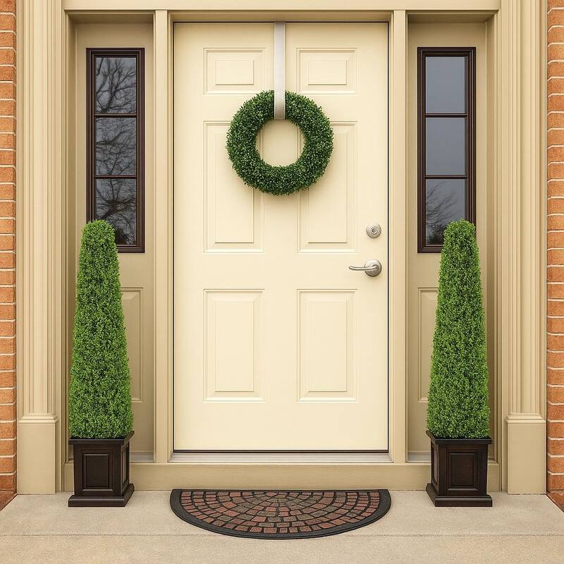 Pure Garden Decorative UV Resistant Boxwood Fall Wreath - 16.5-Inch Round