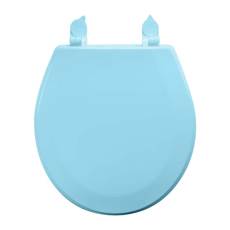 Bath Bliss Beveled Standard Round Toilet Seat - 14.2" x 17" - Blue