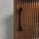 preview thumbnail 11 of 15, LED Lighted Display Cabinet with Fluted Glass Doors, Wooden Sideboard Buffet Cabinet for Living Room or Dining Room