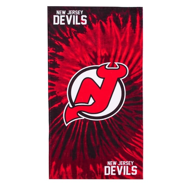 slide 2 of 5, NHL New Jersey Devils Pyschedelic Beach Towel 30×60 Inches - 30x60