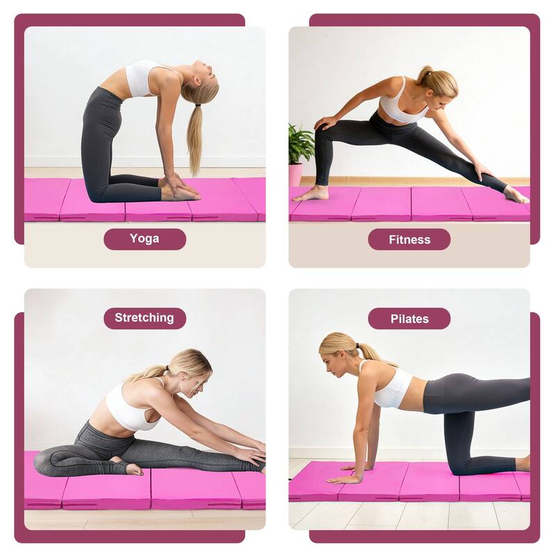 Zenova Gymnastics Mat 4FT x 8F Folding Exercise Mat 6 Panel Thick Tumbling Mats - 8FT