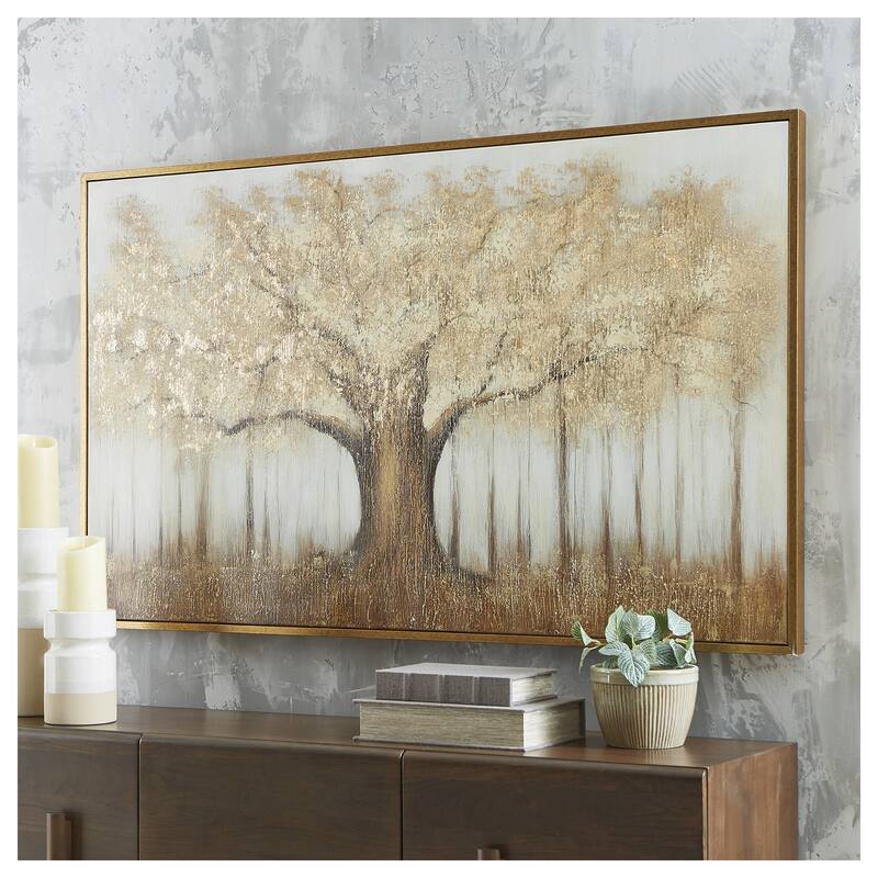 Signature Design by Ashley Dalewick Brown/Gray Finish Wall Art - Wood - Gold - 59.75" W x 1.5" D x 35.75" H