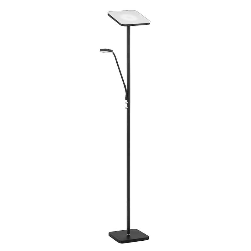Ella Black and Satin Nickel Torchiere